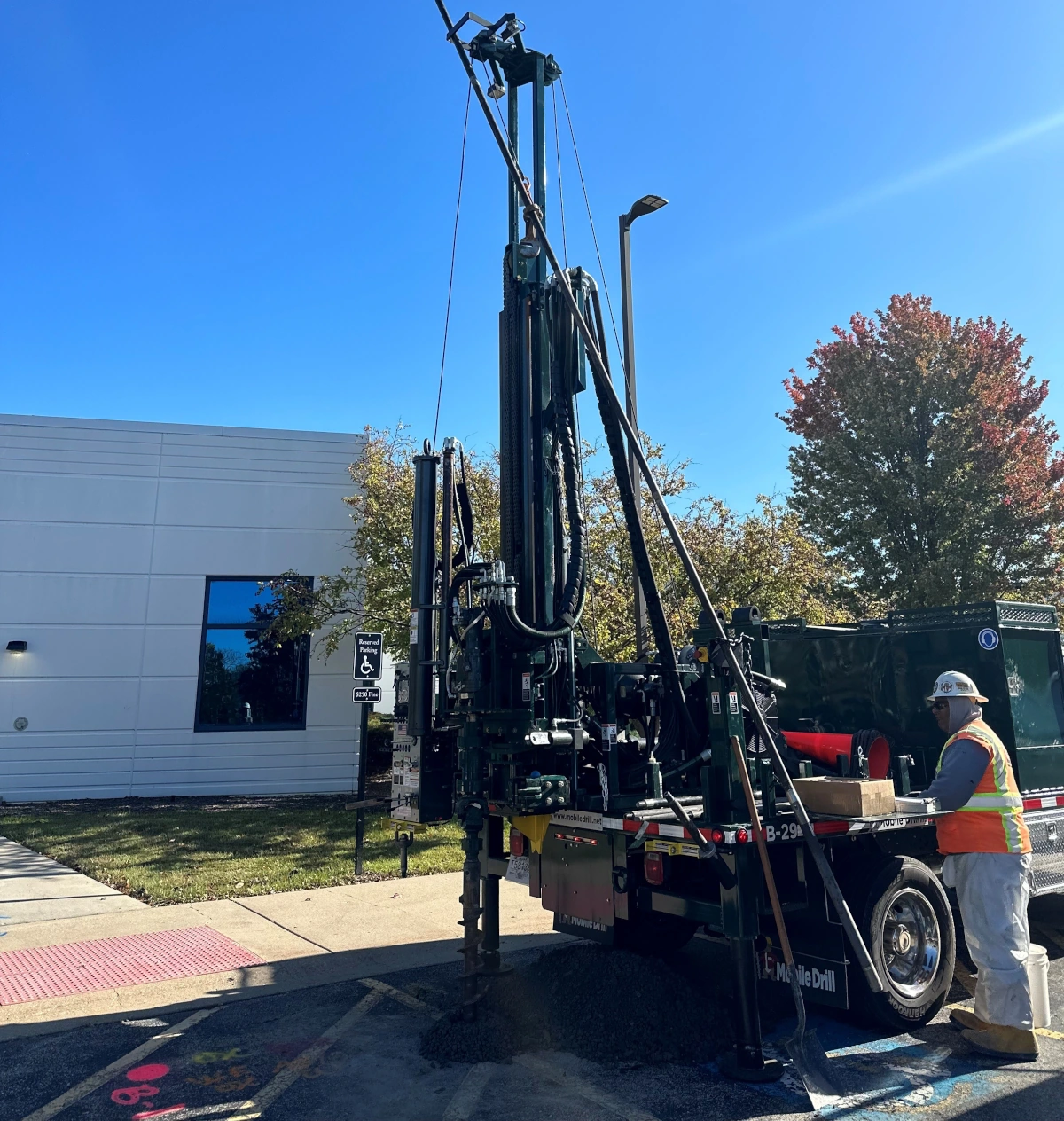 Drill Rig Doing Pavement Cores