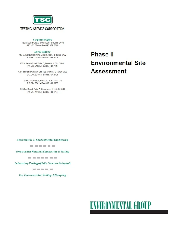 Phase 2 Environmental Site Assessment Report Example